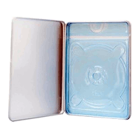 Tin DVD/CD Case Rectangular no Window Blue Tray