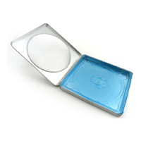 Tin CD/DVD Case Square Style with Window Blue Tray Tin CD/DVD Case Square Style with Window Blue Tray