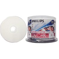 Philips Dual Layer DVD+R 8x Whtie Inkjet Printable