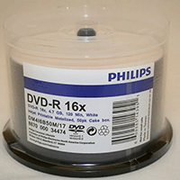 Philips Dupl DVD-R 16x White Inkjet Metalised Hub