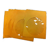 CD/DVD Sleeve - Orange Paper with Flap & Window