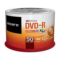 Sony DVD-R 4.7GB White Inkjet Printable in CakeBox