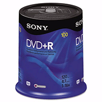 Sony 100DPR47RS4 DVD+R Discs 4.7GB 16x 100/Pack Sony 100DPR47RS4 DVD+R Discs 4.7GB 16x 100/Pack