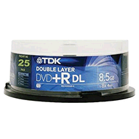 TDK Dual Layer DVD+R 8X Cakebox