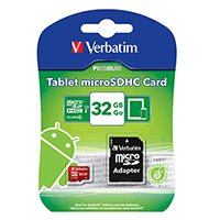 Verbatim 44044: 32GB Tablet MicroSDHC Memory Card Verbatim 44044: 32GB Tablet MicroSDHC Memory Card