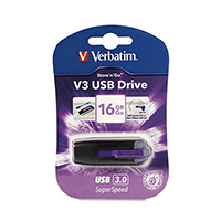 Verbatim 49180: Store n Go 16GB V3 Purple USB 3.0 Verbatim 49180: Store n Go 16GB V3 Purple USB 3.0