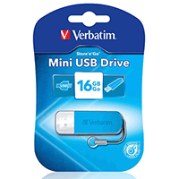 Verbatim 49832: Store n Go 16GB Mini Blue USB Verbatim 49832: Store n Go 16GB Mini Blue USB