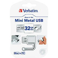 Verbatim 49840: Store n Go 32 GB Mini Metal USB Verbatim 49840: Store n Go 32 GB Mini Metal USB