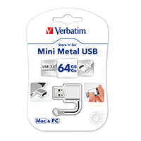Verbatim 49841: Store n Go 64GB Mini Metal USB Verbatim 49841: Store n Go 64GB Mini Metal USB