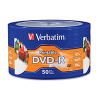 Verbatim 97167: DVD-R 16x White Inkjet Printable