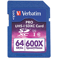 Verbatim 98670: 64GB 600X Pro SDHC Memory Card Verbatim 98670: 64GB 600X Pro SDHC Memory Card